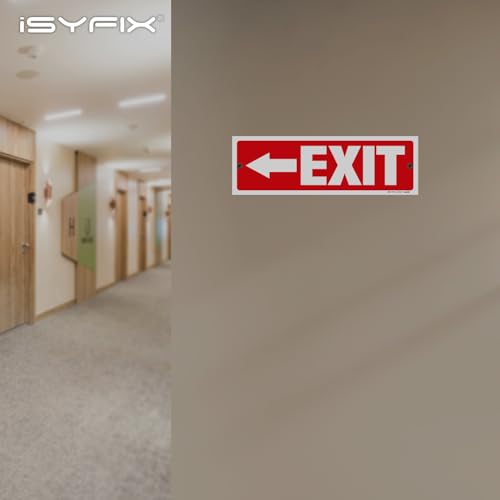 iSYFIX Exit Signs, 12 Pack, 12x4 Inch, Directional Left Arrow - color: Plastic Left, size: 12 Pk 12x4
