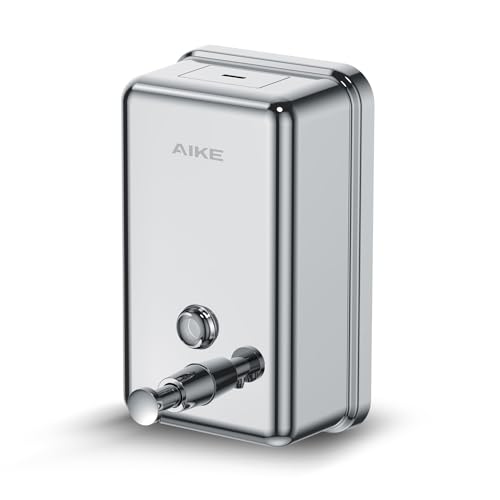 AIKE 37oz Liquid Soap Dispenser for Bathroom Easy Push,Mirror Silver - color: Mirror Silver