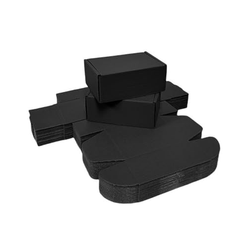 50 Pack 4.3x3.1x2 in Black Mini Shipping Boxes - color: Black, size: 4.3x3.1x2 in
