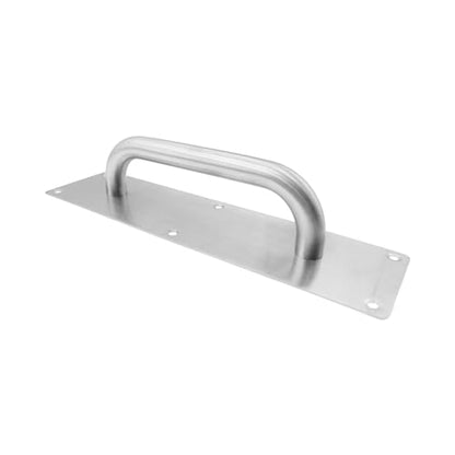 Pull and Push Plate Door Handle, Stainess Steel Door Handle Pull Plate,Silver Door Pull Plate with Handle for Barn Sliding Commercial Wooden Composite Fire Door,11.81 * 3.15''2 PCS - size: 300*80mm/11.81*3.15'' Silver