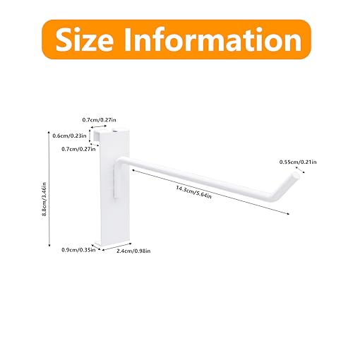 6'' Gridwall Hooks White, 25PCS Heavy Duty Gridwall Hangers - color: White, size: 6 Inch