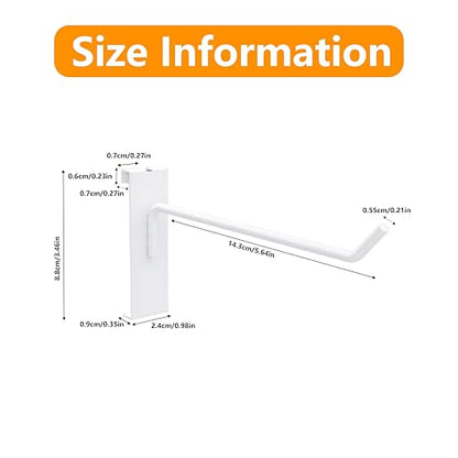 6'' Gridwall Hooks White, 25PCS Heavy Duty Gridwall Hangers - color: White, size: 6 Inch