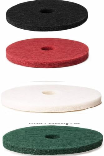 TTS Products 20" Floor Pad Starter Pack – 4 Pads (Black, Red, White, Green for low-speed floor machines (175–300 RPM) 20" machines