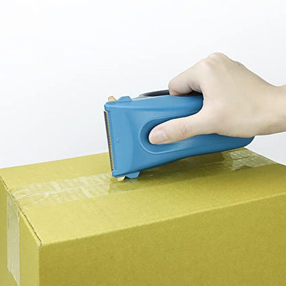 ABEL Duet 2-in-1 Packing Tape Dispenser & Splitter, Blue, 2 Inch Wide Ergonomic Tape Gun, Built-in Safety Tape Splitter, Shipping Moving Mailing Box Sealing Carton Packaging, Lightweight Tape Cutter - color: Blue