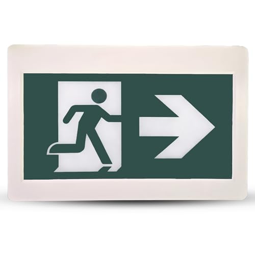 Nothing But LEDs Green Running Man LED Exit Sign with Battery Backup, White | Emergency Exit Light with Double Face, Commercial Grade, 120/347V, Hardwired Exit Lights for Business Indoor, UL, 6-Pack - size: Pack of 6