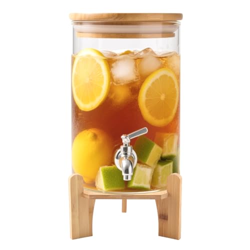 Wooden Drink Dispenser Stand, Beverage Dispenser Stand and Water Jug Holder, Drink Stand for Families, Parties and Catering Events, Fit Max 9 Inch Glass Water Pitcher Water Filter Bottle