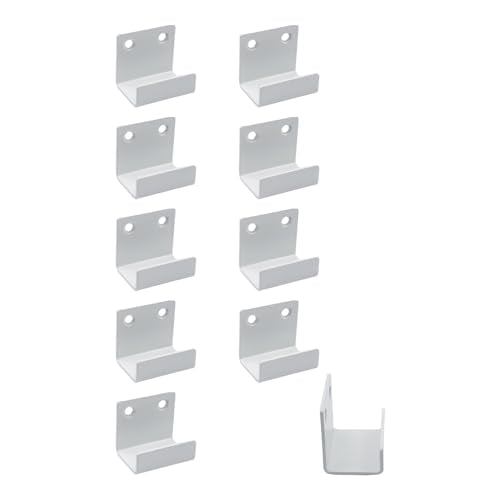 Coshar 10 Pcs Stainless Steel Hanger Bracket for Ceramic Tile Billboard - size: 25mm Inner Width(White)