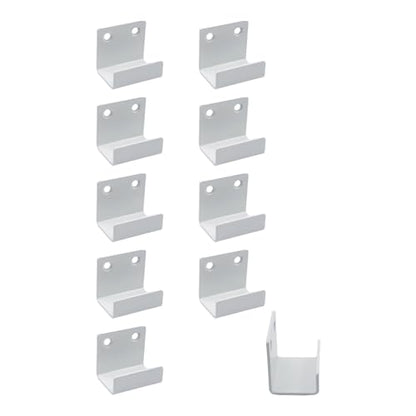 Coshar 10 Pcs Stainless Steel Hanger Bracket for Ceramic Tile Billboard - size: 25mm Inner Width(White)