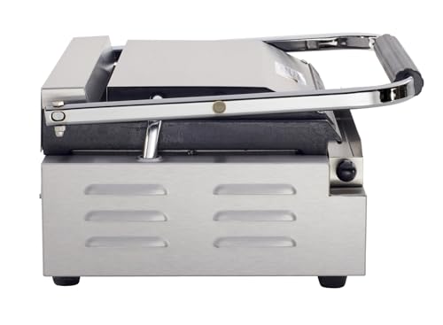 Kratos Commercial Electric Panini Sandwich Grill with Smooth Plates - size: Medium w/ Smooth Plates