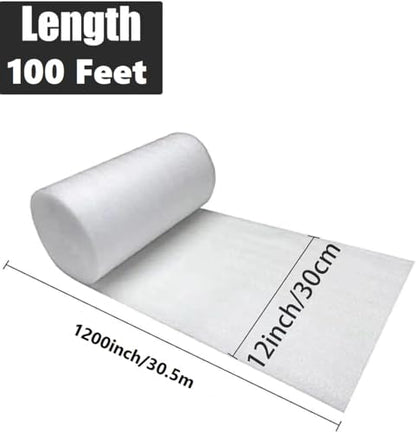 12"x 100' Foam Wrap Rolls for Moving Packing Foam Roll Packing Materials Shipping Packing Moving Supplies, Thick Cushion Packaging Wraps for Protect Glasses,Fragile Items,Dishes - size: 30cm*30.5m