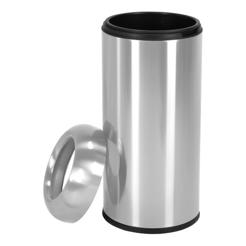 16 Gallon Large Trash Can with Detachable Lid Indoor Use Stainless Steel Garbage Can Wear Resist Commercial Big Garbage Bin for Office Bedroom Restaurant