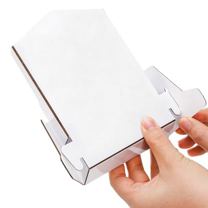 Yarlung 30 Pack Cardboard Brochure Holder, 4.3 x 6.3 Inches Corrugated Pamphlet Holder, Literature Paper Flyer Display Stand for Menus Bookmarks Booklets Journals, White