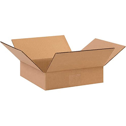 BOX USA Moving Boxes 10"L x 10"W x 2"H Medium 25-Pack | Corrugated Cardboard Box for Packing, Moving and Storage 10x10x2 10102 - size: 10x10x2