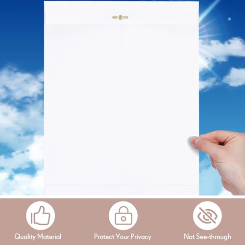 Teling 50 Pcs Manilla Clasp Envelopes Kraft Closure - color: White, size: 10*13