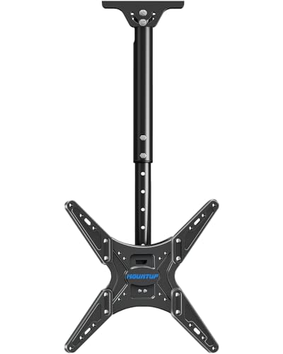 MOUNTUP Outdoor Ceiling TV Mount for 26"- 65" TVs, Waterproof & Rustproof Outside Ceiling Mount with Stainless Steel Hardware, Heavy Duty 99lbs Full Motion Bracket for Patio/Gazebo, Max VESA 400x400mm - size: Height 30.2'', Outdoor