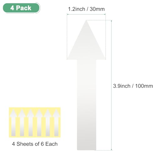 M METERXITY 4-Pack Arrow Sticker, 4 x 1 Inch/ 100 x 30 mm PVC Waterproof Self-Adhesive Directional Arrows Removable Directional Floor Decal Stickers for Wall Marking/Road Sign [Silver Gray] - color: Silver Gray