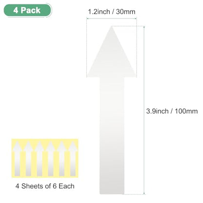 M METERXITY 4-Pack Arrow Sticker, 4 x 1 Inch/ 100 x 30 mm PVC Waterproof Self-Adhesive Directional Arrows Removable Directional Floor Decal Stickers for Wall Marking/Road Sign [Silver Gray] - color: Silver Gray