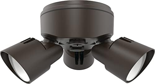 Lithonia Lighting HomeGuard 3-Light LED Outdoor Flood Lights, Dusk to Dawn - color: Dark Bronze, size: 3-Light, style: 1750-4100 Lumens