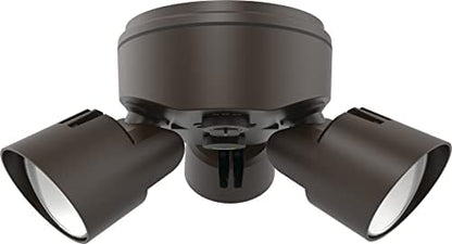 Lithonia Lighting HomeGuard 3-Light LED Outdoor Flood Lights, Dusk to Dawn - color: Dark Bronze, size: 3-Light, style: 1750-4100 Lumens