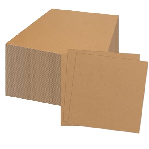RLAVBL 100 Pack 12x12 Corrugated Cardboard Sheets, Flat Cardboard Inserts for Shipping, Mailing, Packing, DIY Crafts - color: Brown-100 Pack, size: 12x12