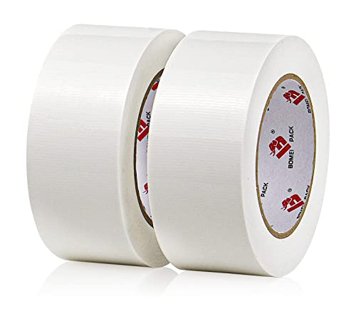 2 Pack Duct Tape Heavy Duty,9 Mil Thickness,2 Inches x 30 Yards,Strong Industrial Strength,Flexible,No Residue,Waterproof and Tear by Hand,Multi-Use for Indoor & Outdoor Repairs(White) - color: White