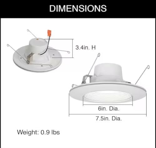 Commercial Electric 6 in. White Integrated LED Recessed Downlight with Nightlight Trim (2)