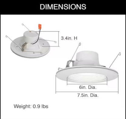Commercial Electric 6 in. White Integrated LED Recessed Downlight with Nightlight Trim (2)