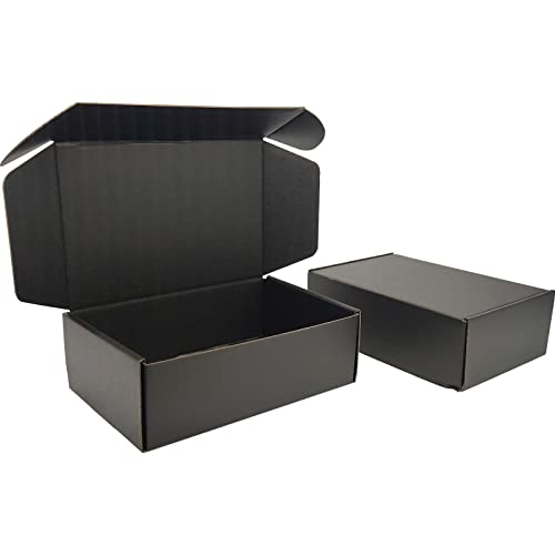Small 9x6x3 Black Shipping Boxes for Packaging Small Business Set of 25 Mailer Corruagated Cardboard Boxes for Shipping Mailing - color: Black, size: 9x6x3 inch
