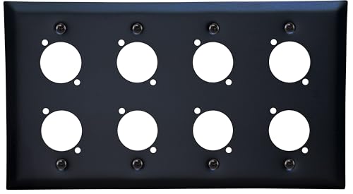 DIYTECH 8 Port Black XLR Wall Plate Blank Panel for Pro Audio - style: 8 Port Black