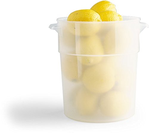 Carlisle FoodService Products Bain Marie Round Food Storage Container for Kitchens, Restaurants, Catering, Plastic, 8 Quarts, Clear, (Pack of 12)