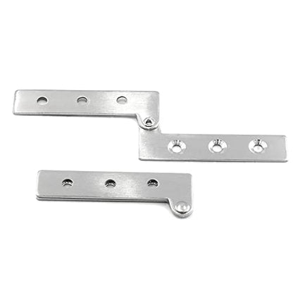 4Pcs 2.5 Inch 360 Degree Rotatable Door Pivot Hinges, Stainless Steel Hinge Door Pivot Hinge with Screws, for Windows Door Cabinet Cupboard - size: 2.5Inch