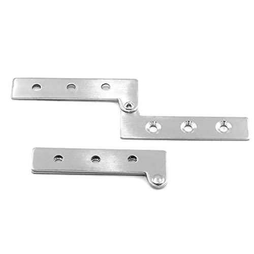 4Pcs 2.5 Inch 360 Degree Rotatable Door Pivot Hinges, Stainless Steel Hinge Door Pivot Hinge with Screws, for Windows Door Cabinet Cupboard (Pack of 2) - size: 2.5Inch (Pack of 2)