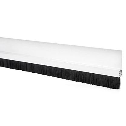 uxcell Door Bottom Sweep H-Shape Aluminum Alloy Base with 0.6-inch Black Nylon Brush 39-inch x 1.69-inch - color: Silver, size: 39.37" x 0.6"