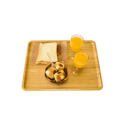 DILLMAN Bamboo Serving Tray Wooden Rectangle Dinner Food Bed Lab Tray Small - size: 14.2" x 9.5" x 0.8"
