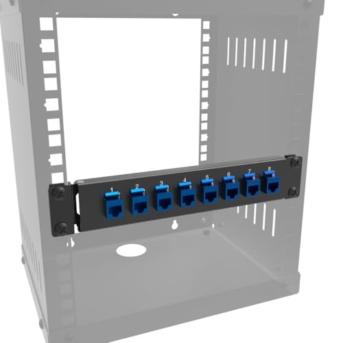 10" Mini Hinged 8 Port Blank Keystone 1U Patch Panel