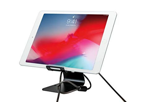 Security Desktop Stand - CTA Tablet Desktop Security Kit with Display Stand and Theft-Deterrent Cable, Scratch Resistant Base, and Compact Metal Security Plate for Tablets and Phones (PAD-TDSK) - style: Circle base