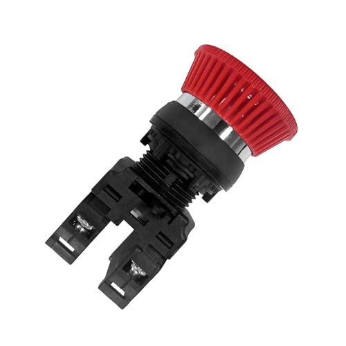 CSI Emergency Stop: 22mm Red Mushroom Head Push Pull UL Listed with 2 NO and NC Contact Blocks
