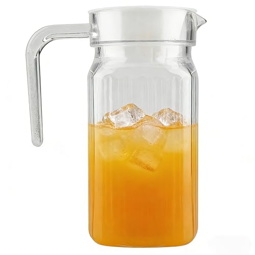 17 oz Small Plastic Carafe with Lid and Spout, 500ml Small Clear Water Jug for Hot/Cold Water, Iced Tea Pitcher for Coffee, Mini Juice and Homemade Beverage Carafe (500ml) - size: 16.9 Ounces