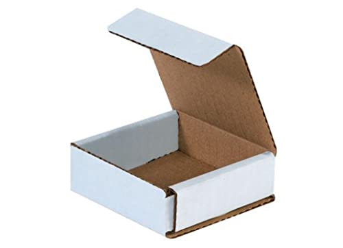 Secure Seal Shipping Boxes - 3x3x1" Mailers - White Foldable Corrugated Cardboard Packaging for Mailing, Moving, Storage, and Organizing - Strong Lightweight Foldable (Bulk 50 Pack) - size: 3x3x1 Pack of 50