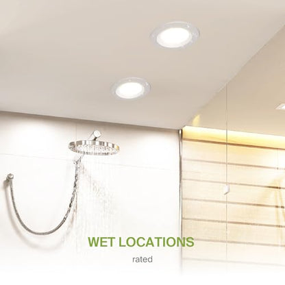 ASD 4 Inch Retrofit LED Recessed Light - 9W 2700K-5000K 700LM Retrofit LED Recessed Lighting 4 Inch, Dimmable Recessed Lights, Wet Rated Baffle Trim Can Lights, UL - color: White Baffle, size: 1 Pack