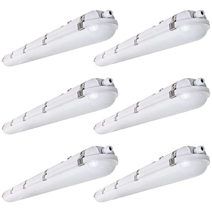 LED Vapor Tight Light 4FT Industrial Vapor Proof Garage Lighting Fixture - color: 6 Pack