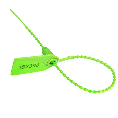250mm Pull-Tite Security Seal Plastic Seals Signage Numbered Green (Package of 100) (Green) - color: Green, size: 100pcs