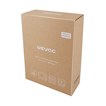 Wevac 8” x 12” 200 Count Food Vacuum Sealer Bags Keeper, PreCut Quart, Ideal for Food Saver, BPA Free, Commercial Grade, Great for storage, meal prep and Sous Vide (Pack of 2) - size: 8" x 12" 200 count (Pack of 2)