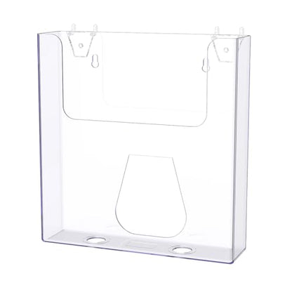 Marketing Holders PegBoard Catalog Holder Clear Plastic 8.5" Literature Display Peg Board Large Brochure Display Advertisement Organizer - size: 8 1/2"W PegBoard Mount