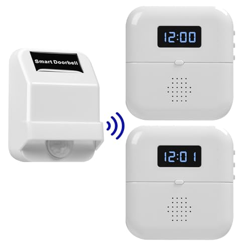 Wireless Motion Sensor Door Chime, Motion Detector Alarm Chimes, Entry Doorbell Indoor Motion Detector Buzzer Monitor for Home, Business, Store, Office (white0102) - color: white0102