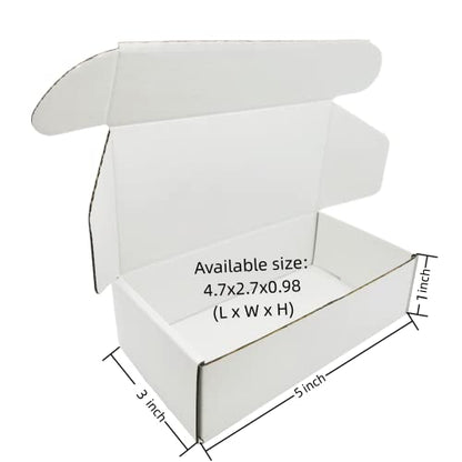 5x3x1 inch Small White Mailers Boxes Set of 10 - size: 5x3x1 inch