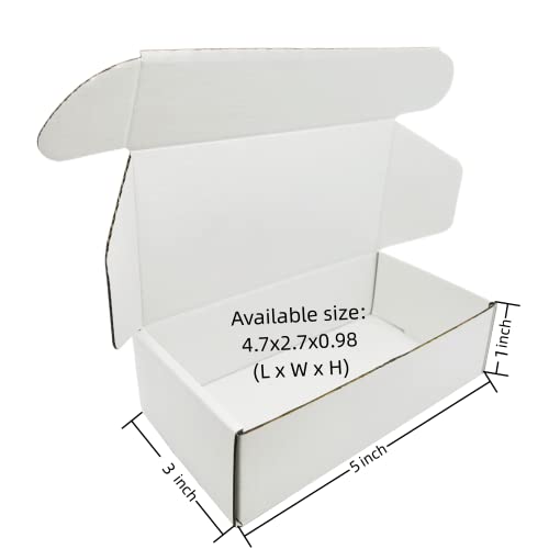 5x3x1 inch Small White Mailers Boxes Set of 10 - size: 5x3x1 inch