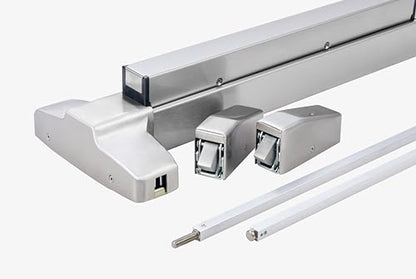 Surface Vertical Rod Commercial Emergency Panic Exit Device Door Push Bar Door Lock, Ansi Grade 1 and UL CUL 3H fit fire Rated Door - color: X9 Vertical SS