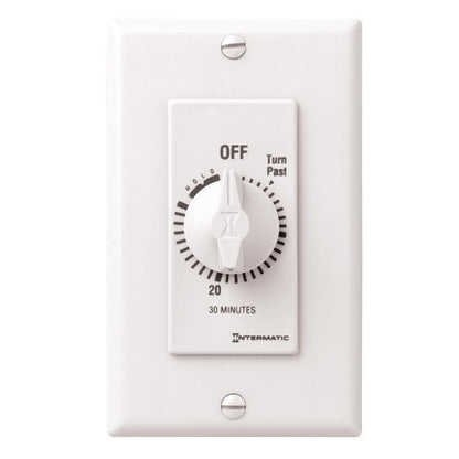 Intermatic FD30MHW 30-Minute Spring-Loaded Wall Timer for Lights and Fans, White - color: White, size: 30-Minute, style: With Hold on Timer