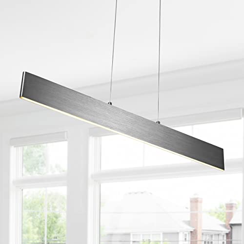 JONATHAN Y Draper 1-Light LED Linear Pendant 32", Brushed Aluminum - color: Brushed Aluminum, size: 32"